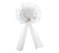 FRCOLOR Chapeau Petit Format en Dentelle Blanche avec Voile Latéral Élégant et Romantique pour Mariage et Fêtes, Accessoire Coiffure Femme Sécurisé