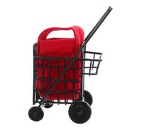 FRCOLOR Chariot de Courses Miniature à l'échelle 1:12 pour Faire Semblant d'être à l'épicerie - Accessoires pour Maison de poupée en métal avec roulettes - Petit Chariot de