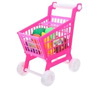 FRCOLOR Chariot de Courses Simulé Rose pour Garçon Fille Caddie Mini Supermarché Éducatif Rangement Jouets Jeu Imitation pour Filles et Garçons Facile à Monter et Développer Autonomie