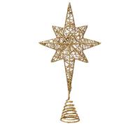 FRCOLOR Cimier de sapin de Noël doré - Étoile de Bethléem - 7 pointes à paillettes - Décoration de table pour fête de vacances d'hiver et maison