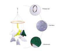 FRCOLOR Clochettes à Main Et Hochets Suspendus Dinosaure En Feutre Doux Pour Bébé, Décoration Berceau Et Poussette, Jouet Éducatif Sensoriel Pour Éveil -né,