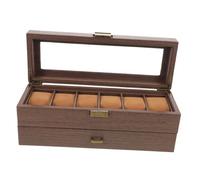 FRCOLOR Coffret à Montres Bois Compartiments pour Montres Rangement De Bijoux Coussins Amovibles Couvercle Verre