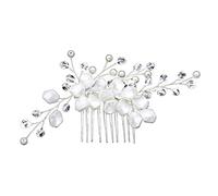 FRCOLOR coiffe de mariée demoiselle d'honneur bridesmaid rhinestone hair toppers party peigne à cheveux de mariée peigne à cheveux en forme de fleur de perles casque de mariage blanche