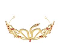 FRCOLOR Coiffe Méduse Serpent Doré et Rouge Strass, Serrage-tête Bijoux Costume Royale Mariée, Accessoires de Fête et Cosplay, Diadème pour Anniversaires et Mariages