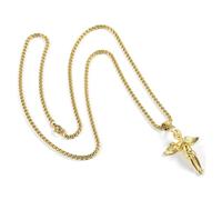 FRCOLOR Collier Ange Pendentif Acier Inoxydable Pour Homme Et Femme Design Prière Rétro Bijoux Unisexes Durables Et Élégants