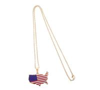FRCOLOR Collier Carte Des États-Unis Collier Dominicain Pendentif Soldat Collier Montagne Colliers Africains Pour Femmes Pendentif Soleil Bijoux Huileux Pour Femmes Collier Soleil