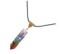 FRCOLOR Collier Cuir Avec Pendentif Hexagonal Pour Femmes Coloré Pierre Brute Pour Fêtes Et Occasions Spéciales