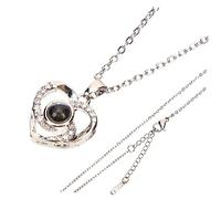 FRCOLOR Collier Cœur Déclaration Pendentif Langues Différentes Cadeau Pour Femme Petite Amie