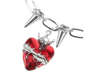 FRCOLOR Collier Cœur Punk Rétro avec Barbelé et Unisexe pour et Tenues Décontractées