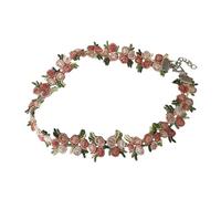 FRCOLOR Collier De Collier De Fleurs Foulard Collier Tour De Cou Pour Femme Délicat Bijoux Collier Créatif Décoration Du Cou Tour De Cou Doux Rose