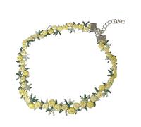 FRCOLOR collier de fleurs collier tour de cou pour femme Bijoux mignons verser filles colliers Décoration du cou collier créatif tour de cou doux Jaune