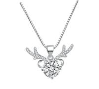 FRCOLOR Collier Femme Simple Pendentif Forme Cerf Chaîne Cou Délicat Créative Argent