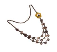 FRCOLOR Collier Femme Style Rétro Bohème Perles De Bois Naturel Et Coquille De Fruit à Coque Pour Toutes Occasions