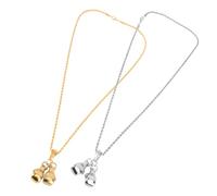FRCOLOR Collier Pendentif Boxe Punk pour Homme et Femme, Métal Argenté et Doré, Ras-du-cou, Accessoire Mode Fitness, Lot de 2 Set de Pièces