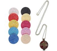 FRCOLOR Collier Pendentif Design Simple et Délicat en Métal Vintage avec Diffuseur D'aromathérapie Tampons Rechargeables pour Femmes Port Quotidien