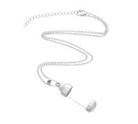 FRCOLOR Collier Pendentif Flacon Parfum Aromathérapie Acier Inoxydable Pendentif Diffuseur Ouvert avec Mini Fiole Verre Collier pour Femmes Élégant et Confortable