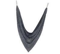 FRCOLOR Collier Ras Du Cou à Paillettes Sequins Avec Pompons Bijou Femme Collier Court Métal Noir Pour Style Quotidien