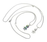 FRCOLOR Colliers Assortis Magnétiques pour Couples Style Astronaute Pendentifs en Alliage Léger Design Unisexe Présent Saint-Valentin pour Amoureux Couple Symbole d'Amour et d'Union