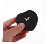 FRCOLOR Compact Folding Travel Mirror for Purse Portable Double Sided Heart Shaped Makeup Mirror with Butterfly Detail Scratch Resistant and Elegant Design for Women