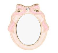 FRCOLOR Compact Makeup Mirror Vintage Portable Mini Bowknot Design Travel Friendly Pocket Mirror for Purse and Retro Style for Daily Use