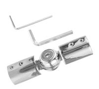 FRCOLOR Connecteur Articulé à Charnière en Acier Inoxydable 19 Mm pour Tringle à Rideaux, Réglable 90-180°, Finition Brillante, Raccord Coudé pour Fenêtres et Portes