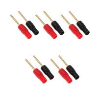 FRCOLOR Connecteurs Banane Améliore la Précision Sonore pour Câble Haut-Parleur 10 Pièces en Cuivre et PVC, Fiches Droites et Évite Les Courts-Circuits pour Amplificateur et Enceintes