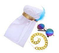 FRCOLOR Costume pour Animaux de Compagnie Style Moyen-Orient avec Bandana et Collier Chaîne Lunettes de Soleil Protection UV Tenue Fête Halloween pour Chiens et Chats Petits