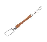 FRCOLOR Coupe-melon Multifonction Lame en Acier Inoxydable et Manche en Bois, Fourchette à Pastèque Résistante pour Découpe Uniforme des Fruits Restaurant