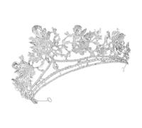 FRCOLOR Couronne Baroque Cristal Argenté Pour Mariage Tiare Éblouissante Pour Cérémonies Prom Halloween Et Fêtes Anniversaire Accessoire Élégant Pour Princesses Et Reines