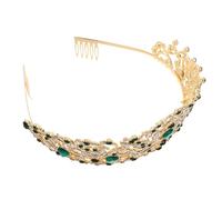 FRCOLOR Couronne Baroque Dorée pour Mariage Tiare Strass et Cristal Accessoire de Cheveux de Mariée Élégant pour Reine et Princesse Ornement de Tête pour Fête et Halloween