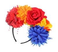 FRCOLOR Couronne de Fleurs Mariage Perles Multicolores Headband Floral Élégant pour Filles Accessoires Cheveux Style pour Fêtes et Cérémonies