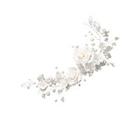 FRCOLOR Couronne De Mariée Élégante Avec Fleurs Et Perles Diadème Décoratif Pour Nouvelle Mariée Accessoire De Cheveux Pour Cérémonies Et Fêtes
