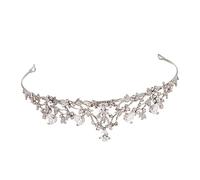 FRCOLOR Couronne De Mariée En Zircon Casque Couronnes De Reconstitution Historique Rondes Bandeau Diadème Strass Mariée En Diamant Mariage D'émeraude Mariée Exquise Couronne Floral Alliage