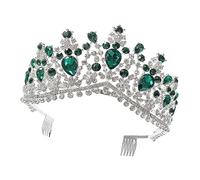 FRCOLOR Couronne de Mariée Verte avec Peigne et Accessoire Photographie Bijoux de Tête pour Mariage et