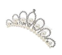FRCOLOR Couronne De Perles De Mariée Couronne De Princesse Diadème De Mariée Perle De Mariée Diadème Mariée Élégant Casque Pour La Mariée Strass Couronnes Mariée Casque Femmes Diadème