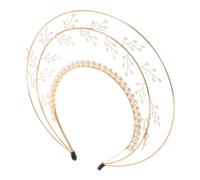 FRCOLOR Couronne De Reine En Fausses Perles -Tête En Métal Style Déesse Du Soleil Couronne De Costume D'Halloween Pour Femme Accessoire De Coiffure Pour Mariée