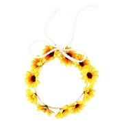 FRCOLOR Couronne de tournesol fleur de marguerite bandeau cheveux couronne de mariée bandeau Festivals bande de cheveux (jaune)