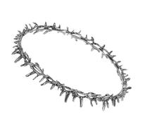 FRCOLOR Couronne D'épines Légère Médiévale En Métal Argenté Ancien, Accessoire Royal Pour Filles, Coiffe Renaissance Pour Fête, Bal Masqué, Taille Compacte