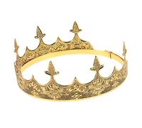 FRCOLOR Couronne du roi pour hommes couronne médiévale couronne de roi pour hommes couronne des rois couronne d'hommes couronne de prince charmant roi de la couronne masculine Métal Golden