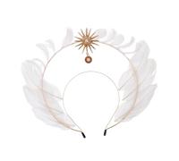 FRCOLOR Couronne Plumes et Croix Diadème de Costume de Déesse Solaire pour Halloween Mariage et Cosplay Accessoire de Mode pour Filles et Femmes
