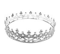 FRCOLOR Couronne rétro couronne de roi antique couronne homme vintage couronne royale baroque ancien accessoires de bal pour hommes casse-tête Alliage de zinc Silver