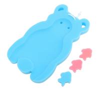 FRCOLOR Coussin Éponge Antidérapant pour Garçon Fille Matelas de Bain Bleu avec Soutien Ergonomique pour Tête Cou Accessoire Indispensable pour Bain Garçon Fille
