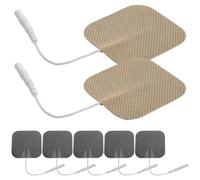 FRCOLOR Coussins de Massage Adhésifs en Tissu Non Tissé 5x5 Cm, Lot de 8 Patchs Professionnels Autocollants, Électrodes Thérapeutiques Auto-adhésives Compatibles Électrostimulateurs,
