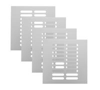 FRCOLOR Couvercle D'aération en Alliage D'aluminium Blanc pour Armoire, Lot de 4 Pièces, Grille de Ventilation Carrée Plate, Protection L'humidité pour Meuble et Placard