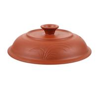 FRCOLOR Couvercle de Pot en Faïence Marron pour Marmites de 4,5 à 6 Litres avec Poignée Unique, Couvercle en Céramique Facile à Ranger pour Familles et Hôtels