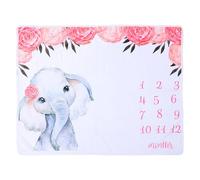 FRCOLOR Couverture Bébé Flanelle à Motifs Éléphant Rose Couverture Mensuelle pour Photographie de -Né Accessoire Photo Doux et Confortable pour Garçons et Filles pour Souvenirs Jusqu’À