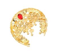 FRCOLOR couvre-chefs pour Style Dance Bandeau de danse fleurs pour les cheveux Jeu de danse du voile de monnaie costume de danse effectuer une décoration de tête Golden