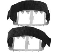 FRCOLOR Crampons pour Chaussures de Montagne Antidérapants en Acier Inoxydable 10 Pointes pour Chasse et Pêche Glace, Semelles Robustes pour Hommes et Garçon et Filles