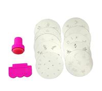 FRCOLOR Créez Des Motifs D' Uniques Avec 10 Plaques D'estampage Pour Nail Art Ensemble De Pochoirs À Faciles À Utiliser Kit D'estampage Pour À Usage Domestique