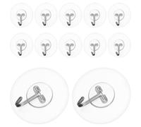 FRCOLOR Crochets Adhésifs Muraux Transparents Style Simple 10pcs en Plastique et Acier Inoxydable Gain de Place et Décoration Maison